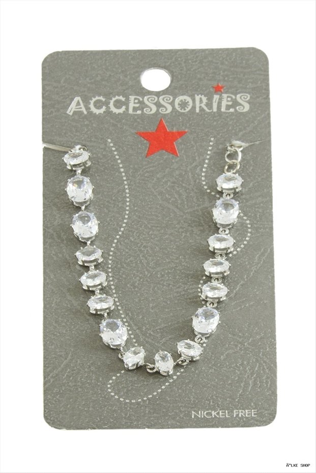 Ilkestor Savoroski Zircon Stone Anklet (10820) Silver Color