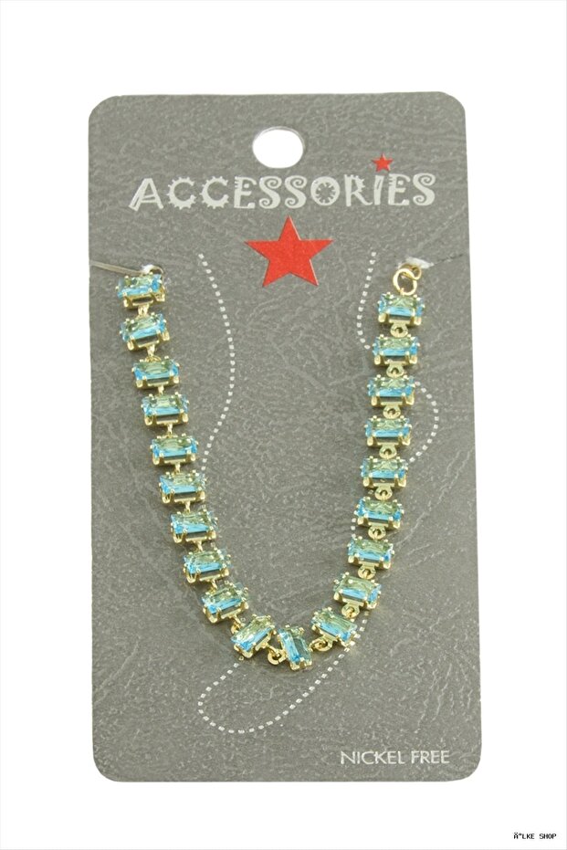 Ilkestor Savoroski Zircon Stone (200513) Anklet Blue