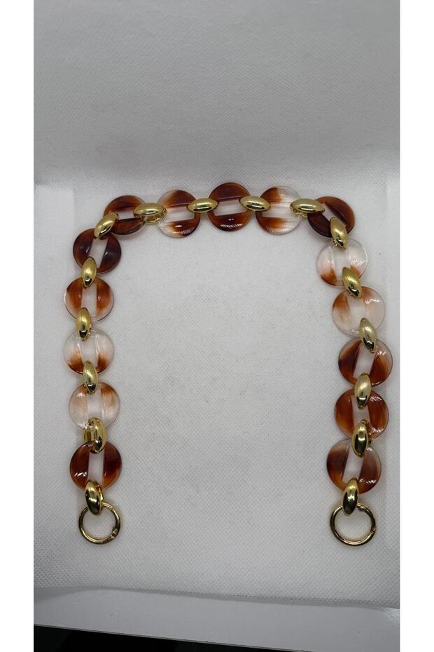 Acrylic Bag Handle Knitted Handmade Bag Handle Hobby Accessory -Caramel Brown