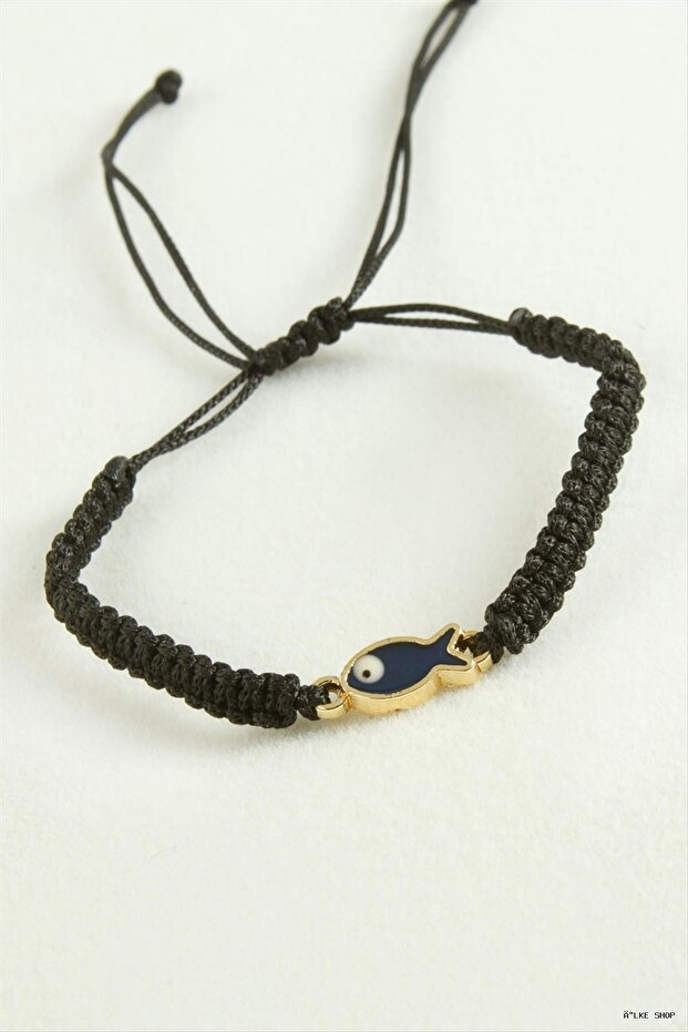 Ilkestor Fish Macrame Rope (205544) Bracelet Black