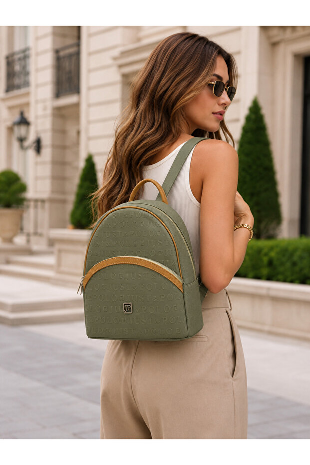 Women's Stylish Backpack with Embossed Pattern and Zipper, Suitable for Daily Use. Size: 30 X 25 cm