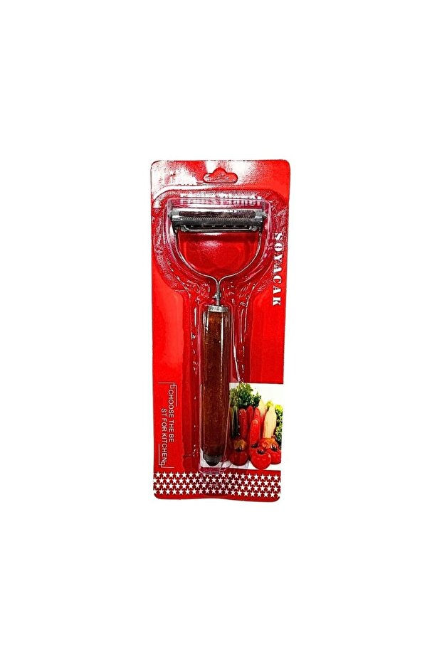 Double-Sided Peeler with Wooden Handle