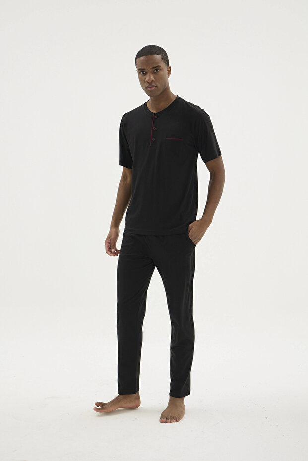 2209 Men's Oversized Midi Collar Pajama Set