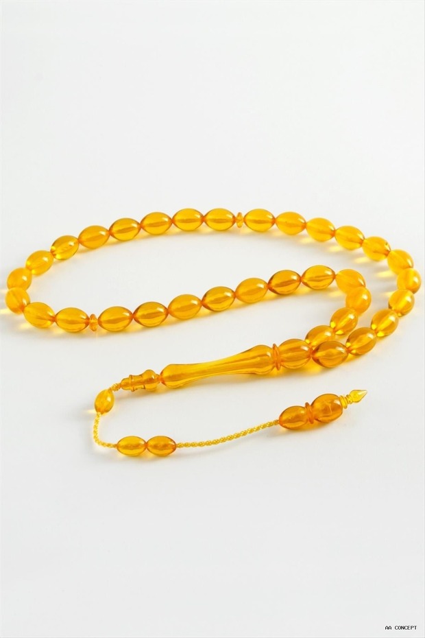 Concepta Olive Shaped Plastic Prayer Beads 8X11 (10259) mm Yellow-1