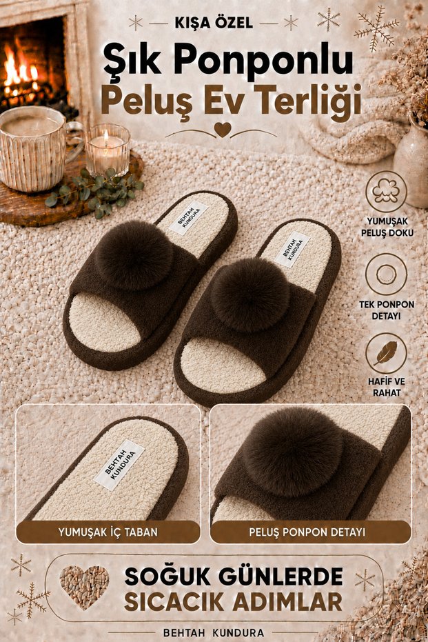 Women's Open-Front Pompom Maternity Postpartum Non-Slip Light-Sole Home Slippers Dowry Bundle