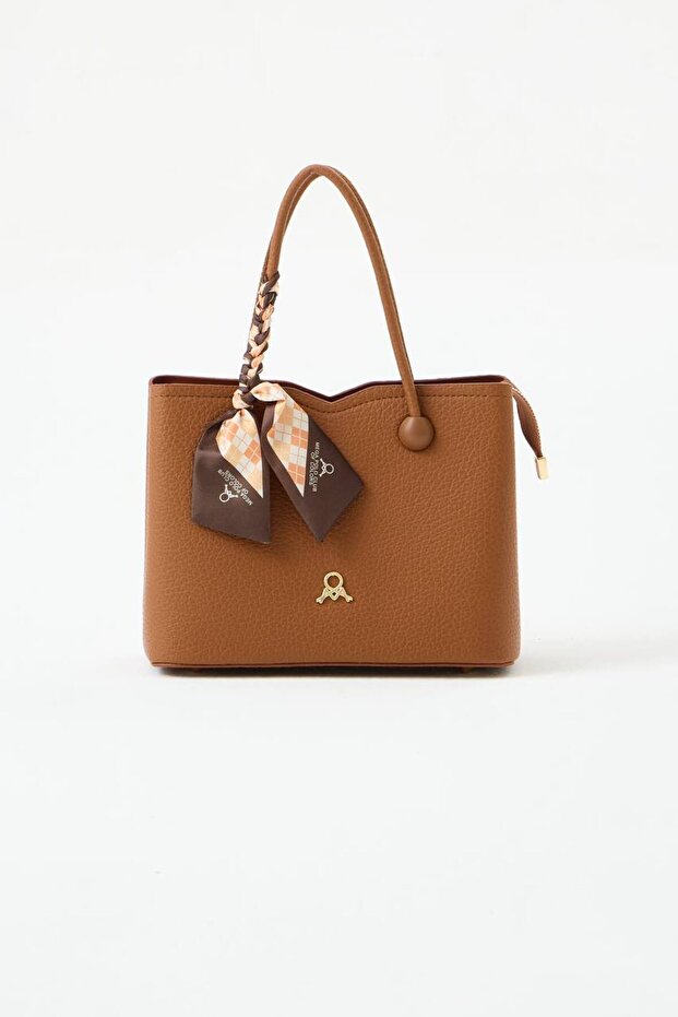 Multi-Compartment Shoulder Bag with Scarf Detail 🎀
