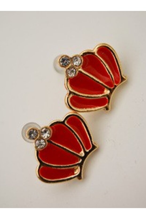 Crown Earrings Mineli - Red -