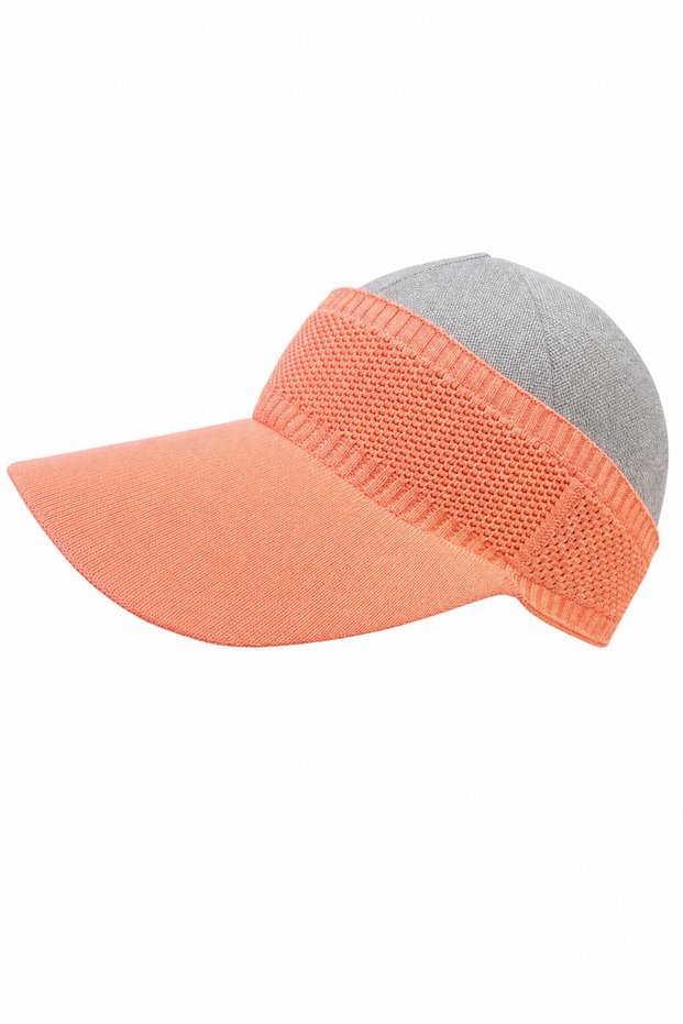 Peach Color Summer Sports Sun Hat with Knitted Detail