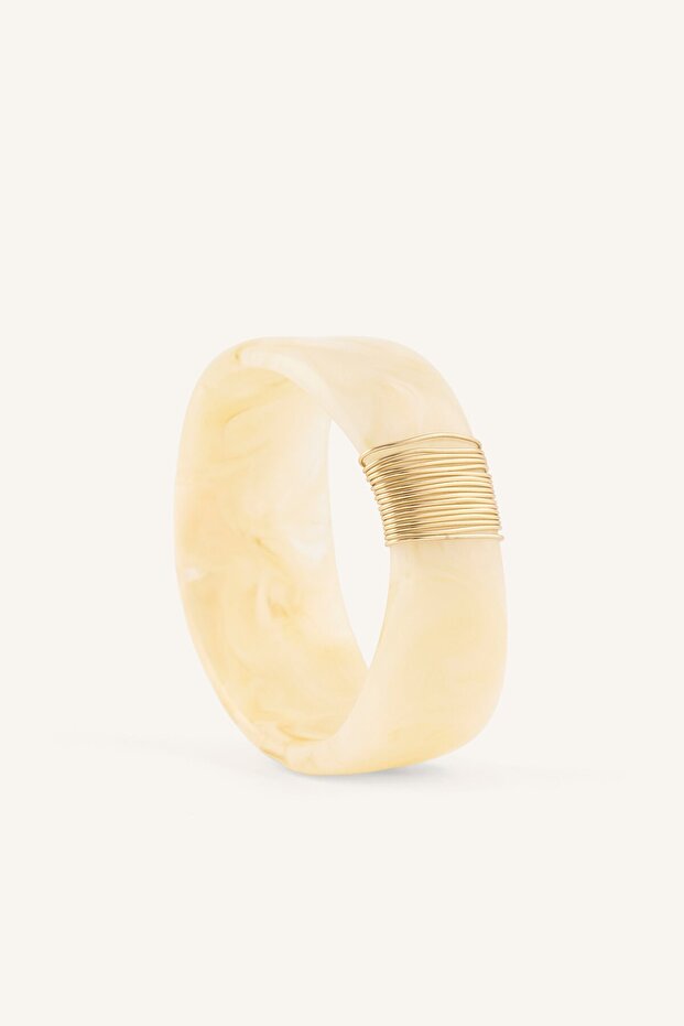 Thick Women's Bracelet with Wire Wrap Detail I6607Axns