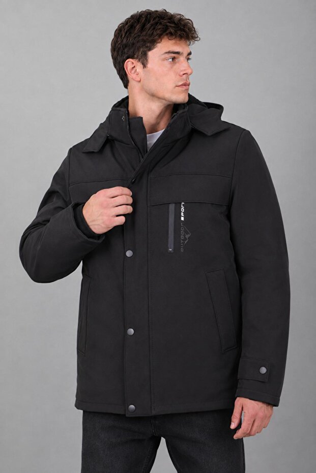 Softsheel Winter Coat with Fur Inside and Chest Detail Kmd 833_50524-1
