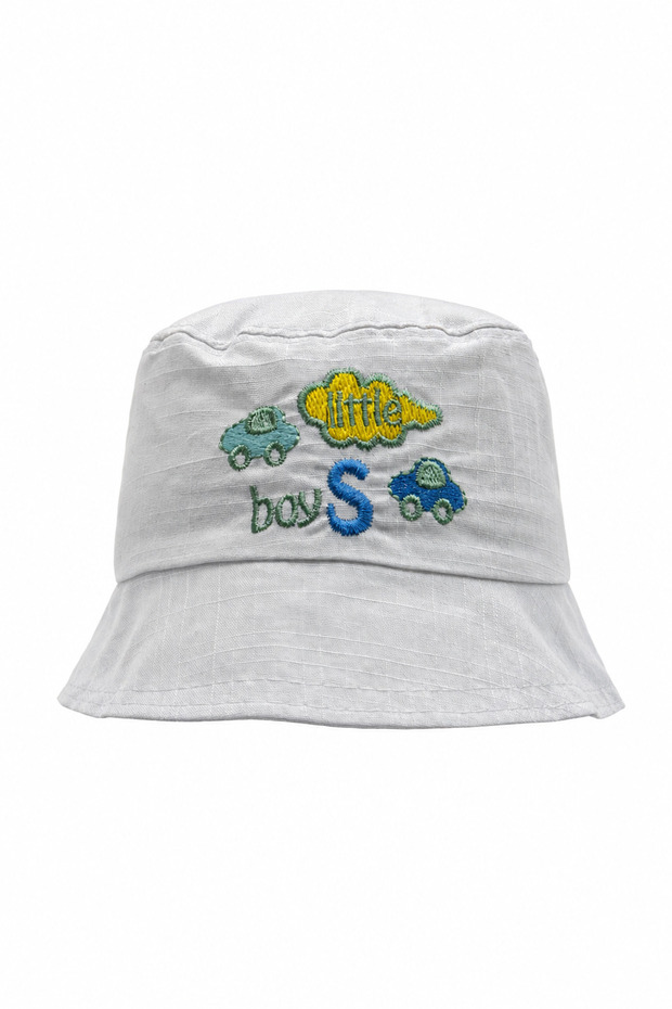 Children's Summer Bucket Hat Embroidered Car Pattern Sun Protection Baby Hat