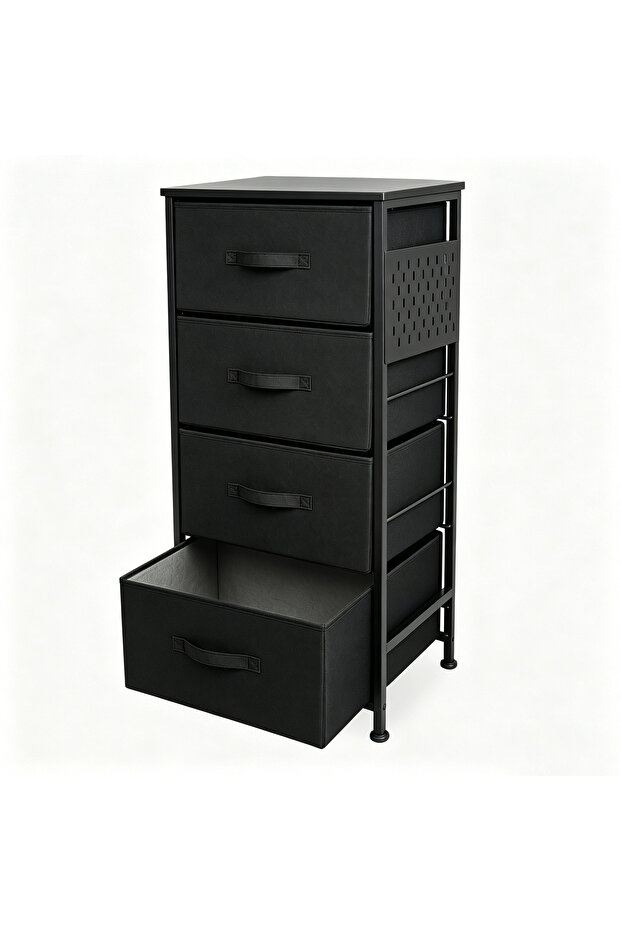 4-Tier Fabric Storage Cabinet, 45 x 30 x 90 cm, Freestanding Dresser with 4 Drawers