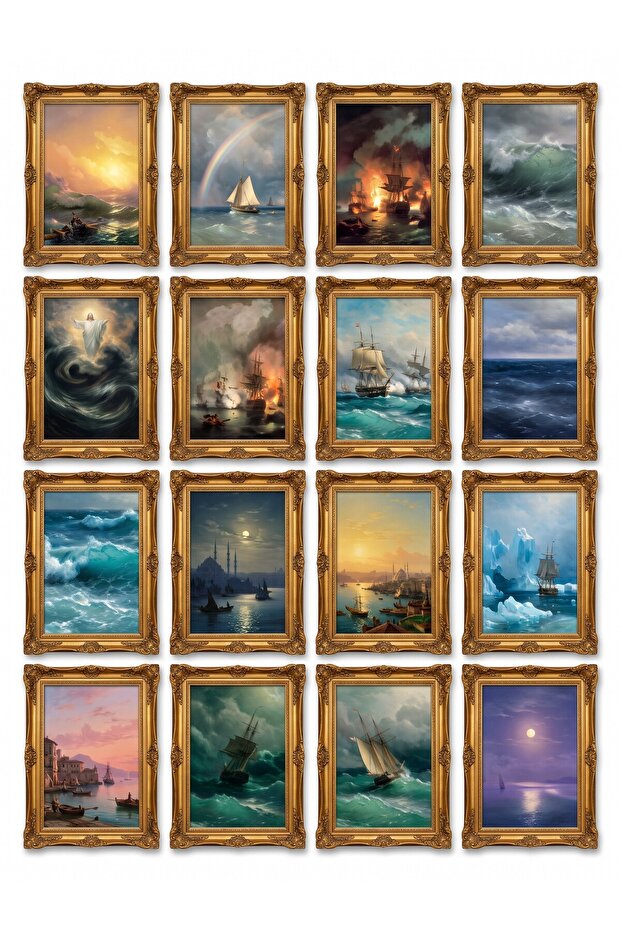 Ivan Ayvazovsky Paintings 16-Piece Sticker Set Laptop Notebook Agenda Sticker