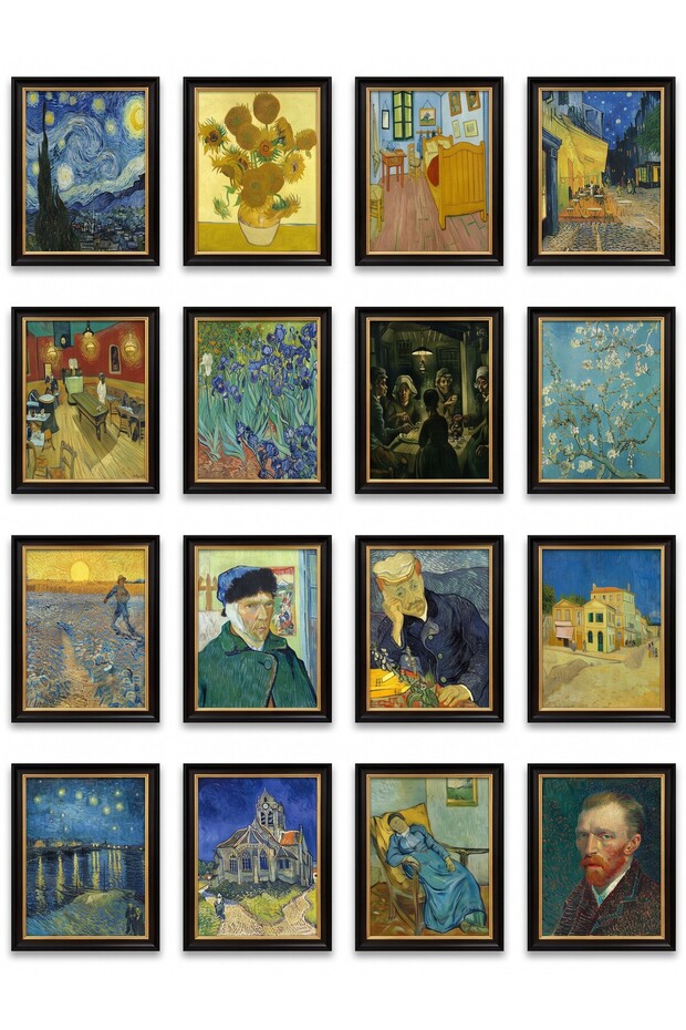 Van Gogh Paintings 16-Piece Sticker Set Laptop Notebook Planner Label