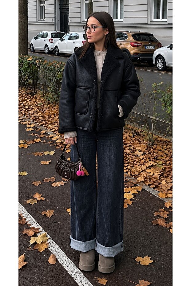Nubuck Fur Collar Coat