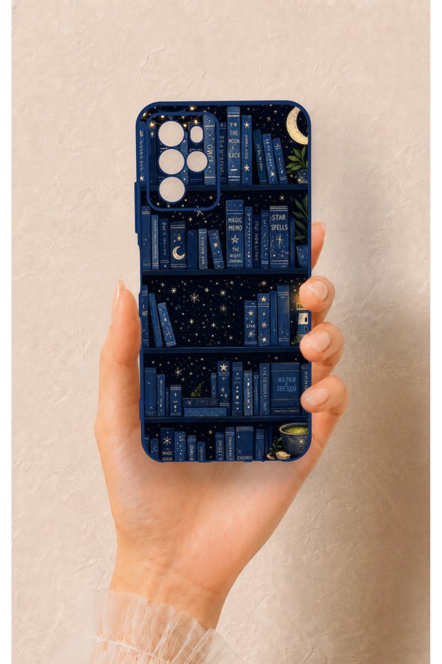 Omix X700 Compatible Night Themed Bookshelf Patterned Silicone Case