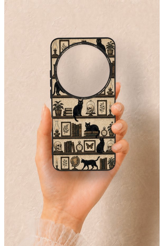 Xiaomi Mi 15 Ultra Compatible Vintage Black Cat Pattern Silicone Case