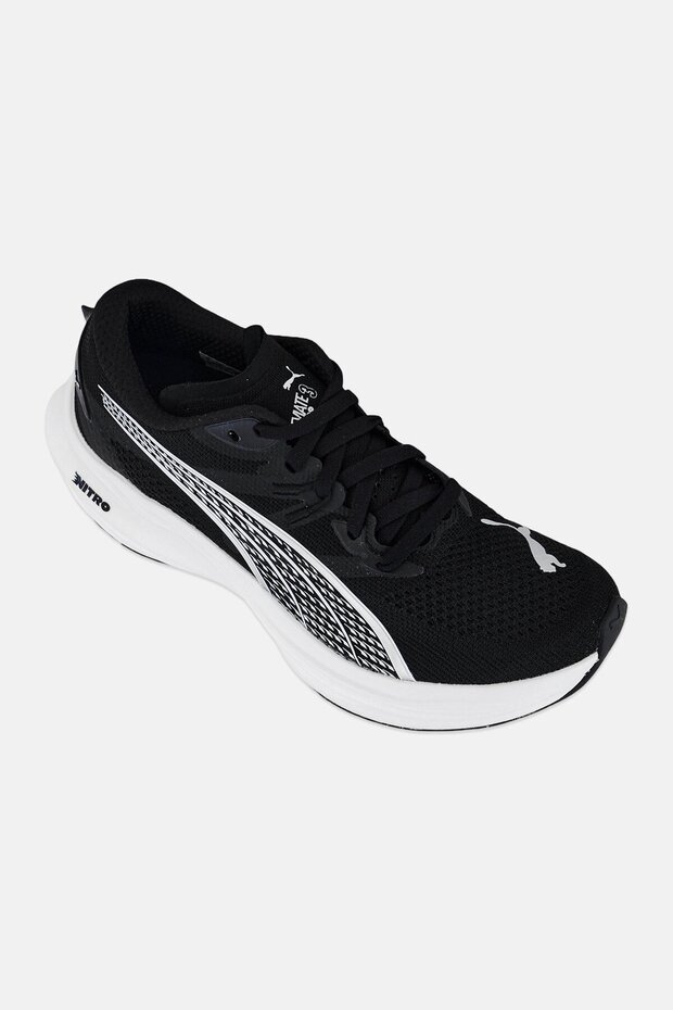 Men Deviate Nitro 3 Lace Up Running Shoes, Black