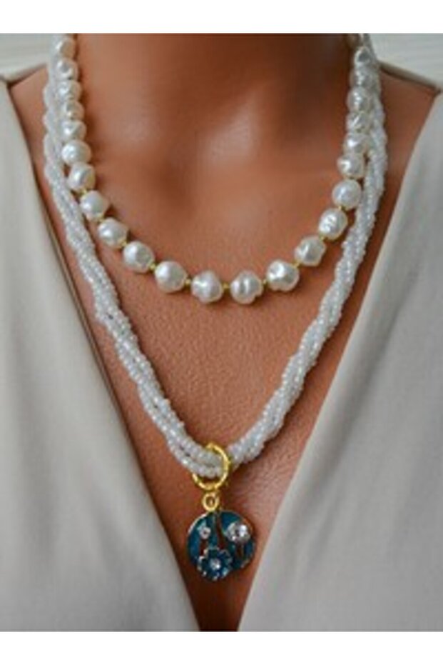 Necklace - White -
