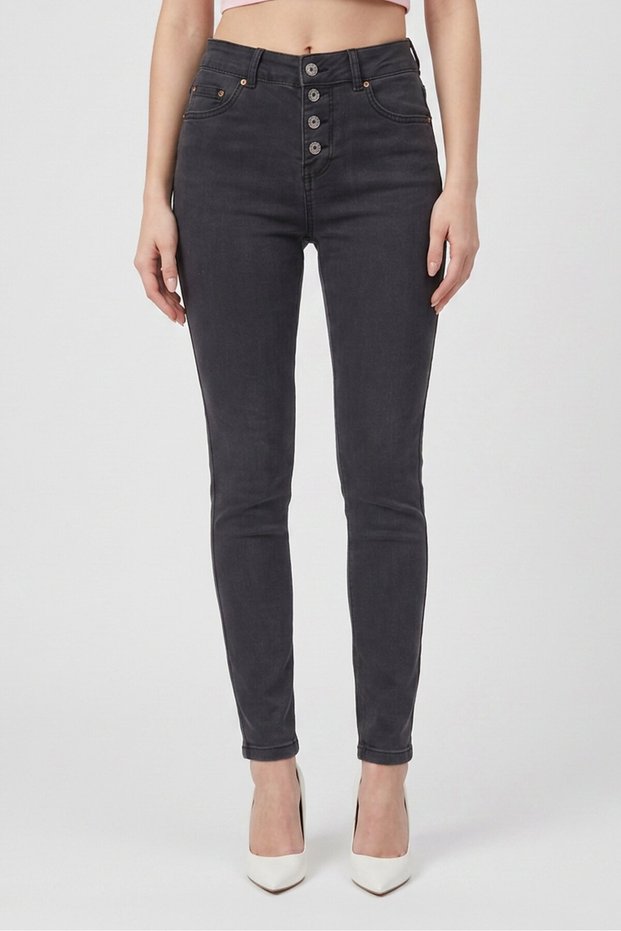 Women Skinny Fit Wash Stretchable Denim, Charcoal