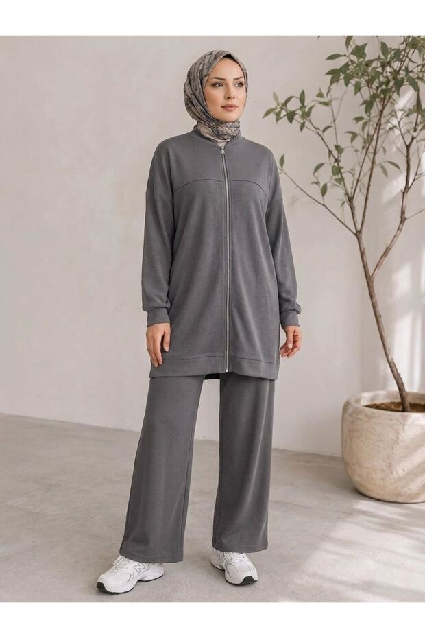 Roba Detail Zippered Suit-Grey