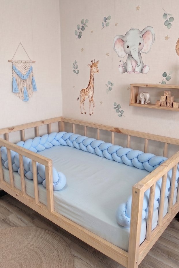 Knitted Protection 3-Piece 90X190 370cm Knitted Protection Side Protection Crib Protection Edge Protection Mattress Protector