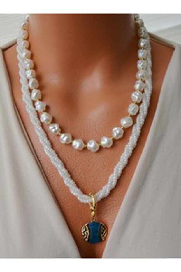 Necklace - White -