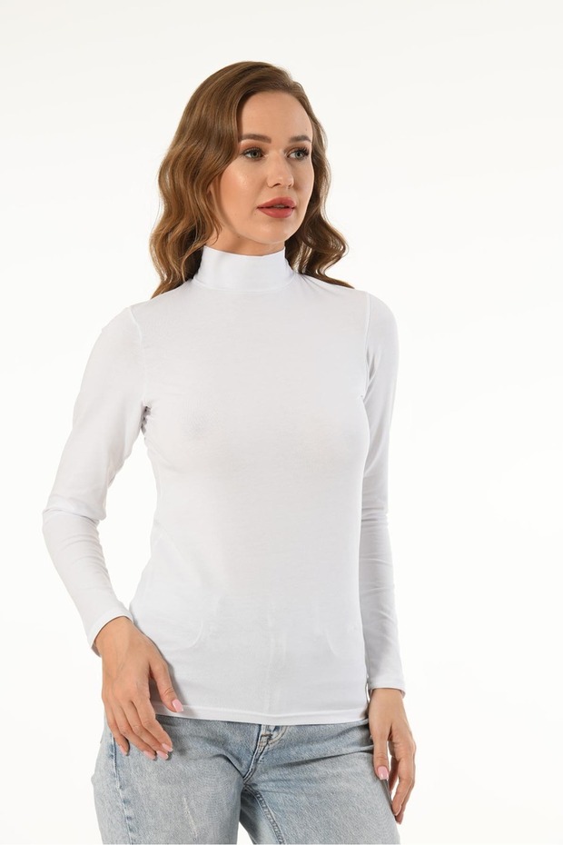 Women's Lycra Turtleneck Long Sleeve Bodysuit - Flexible and Comfortable Basic