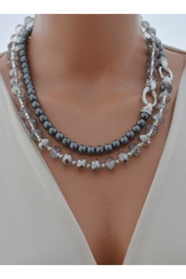 Hematite and Crystal Quartz Necklace -