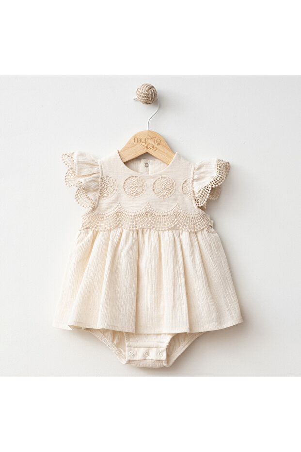 Mymi̇o Girls 3-6-9-12 Months Embroidered Kri̇nkil Body