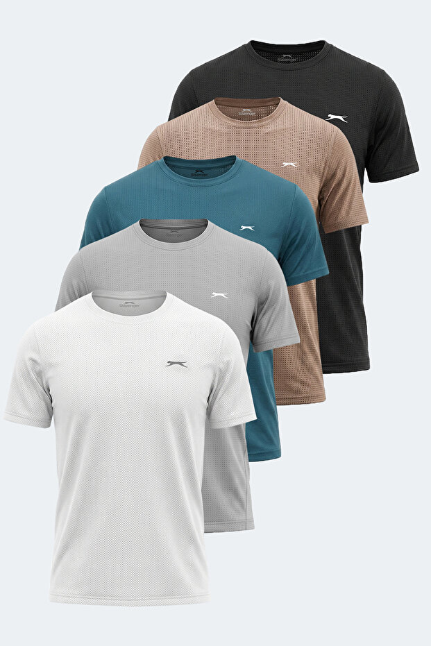Hardflex Set of 5 Men's Black - White - Gray - Mink - Petrol T-Shirts