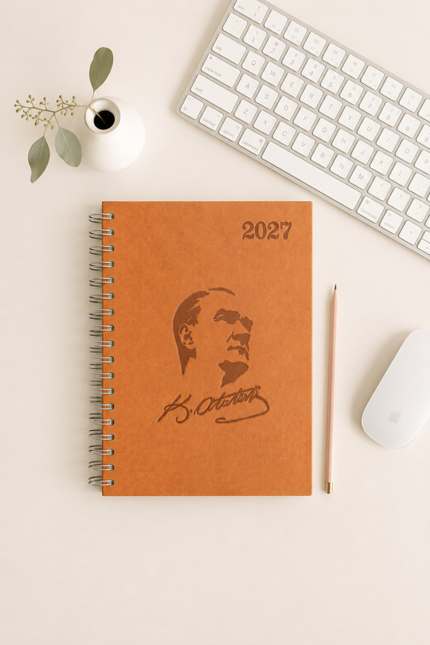 Ataturk 2027 Daily Agenda – 17X24 Cm, Thermo Leather Cover