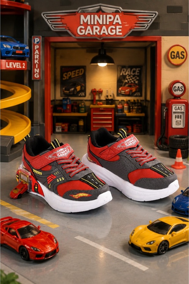 Boys' Orthopedic Garage Sole Sports Shoes – Double Metal Trolley Design