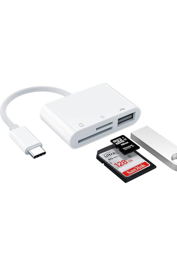 محول قارئ بطاقة SD اي هوريسون بمنفذ USB C، محول قارئ بطاقة مايكرو SD وTF، محول قارئ بطاقة الذاكرة با