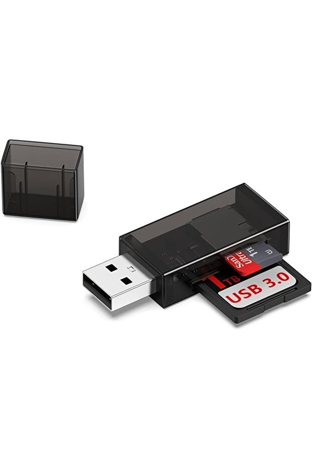قارئ بطاقات USB إلى SD 2 في 1 عالي السرعة، محول قارئ بطاقات USB مايكرو SD/TF