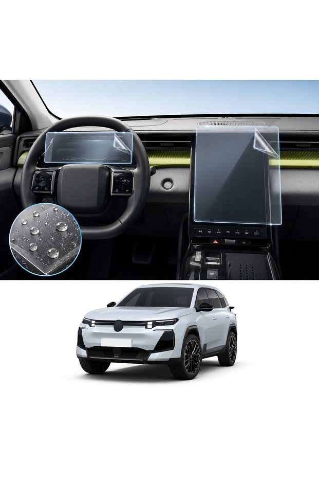 Premium Nano Instrument and Multimedia Screen Protector Set, Compatible with Citroen C5 Aircross, Hd Transparent, Anti-Scratch and Anti-Fingerprint Protection Film, Auto Accessory Screen Protection Film Guardian