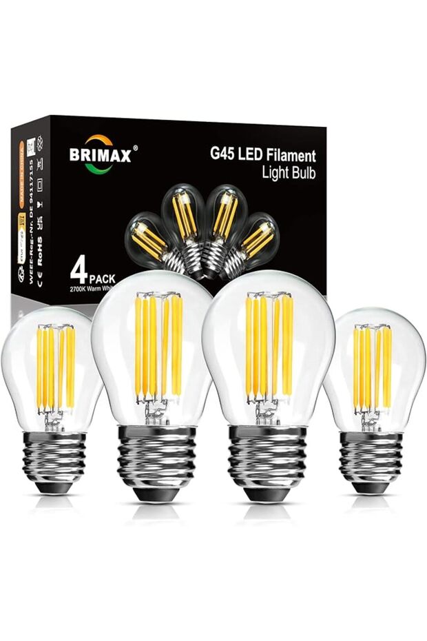 مصباح LED قابل للتعتيم E27 بقوة 6 واط، يعمل بجهد 220-240 فولت، 2700 كلفن، أبيض ناعم، عبوة من 4 قطع