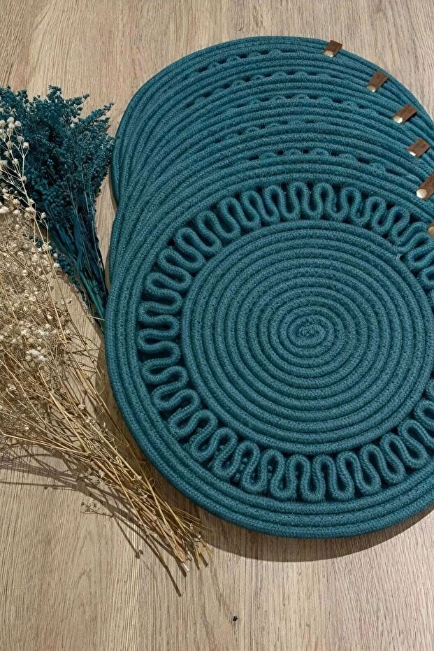 Chrysanthemum Model 6-Piece Round American Service Set (33 cm) | Washable Vegan Supla Set (11 Colors)