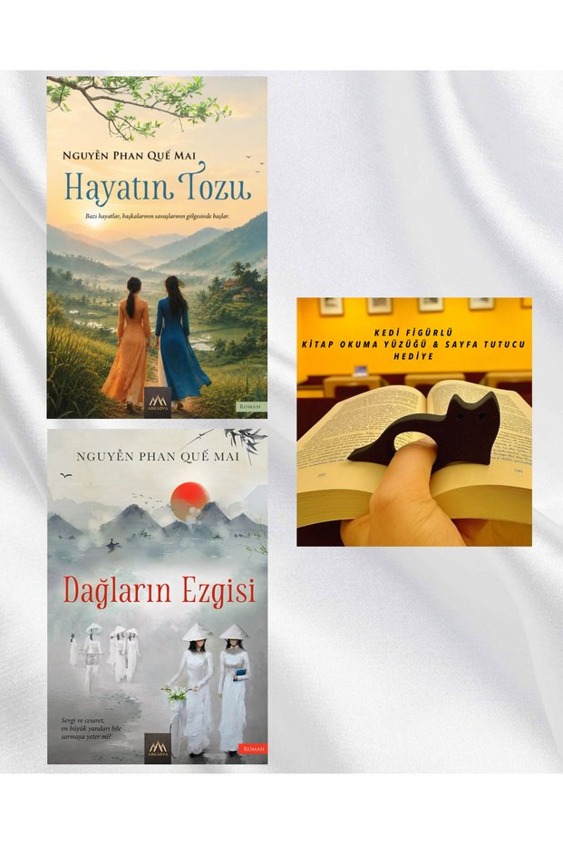 Life Powder / the Earth's Earthquake / KEDİ FİGÜRLÜ KİTAP OKUMA YÜZÜĞÜ & SAYFA TUTUCU Gifts