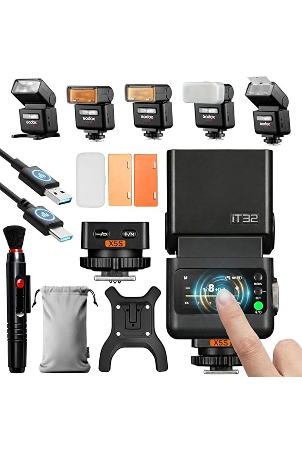 مشغل فلاش iT32 TTL X5S لكاميرات سوني، فلاش لاسلكي TTL بتردد 2.4 جيجاهرتز وسرعة 1/8000 ثانية مع خاصية اللمس