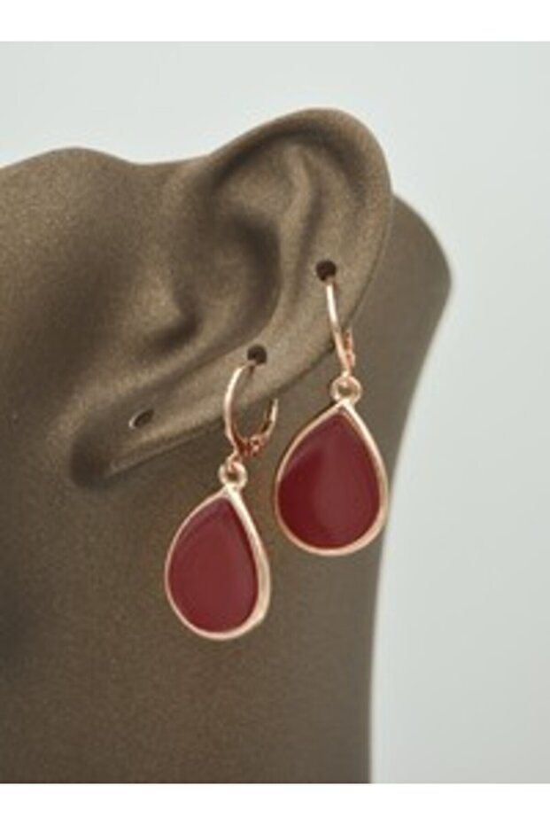 Narissa rose plated earrings - burgundy -