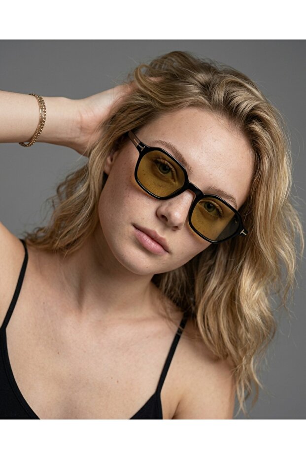 Nox Black Framed Haki Soft Glass Trend Premium Sunglasses