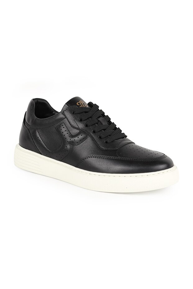 Men's Sneaker Shoes Genuine Leather Antique Lace-Up Perforated White Sole Lightweight Eva Flat Sole L5953