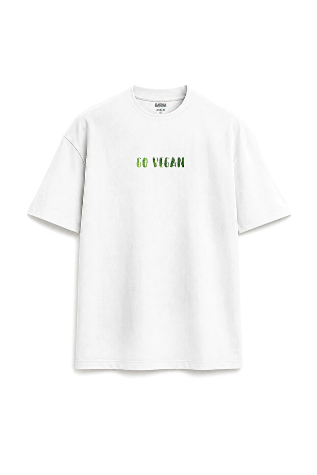 Go Vegan Green Text Special Design Unisex White T-Shirt