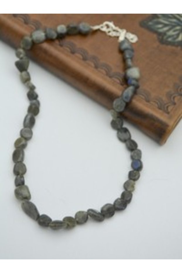 Labradorite Stone Necklace - Multicolored -