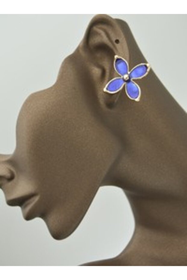Enamel earrings - blue -