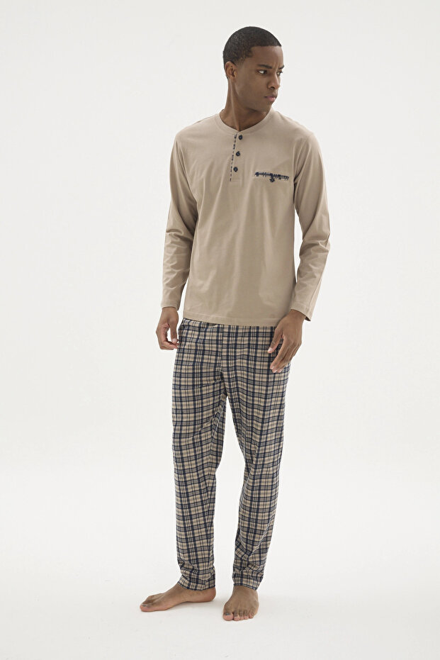 9223 Men's Midi Collar Pajama Set