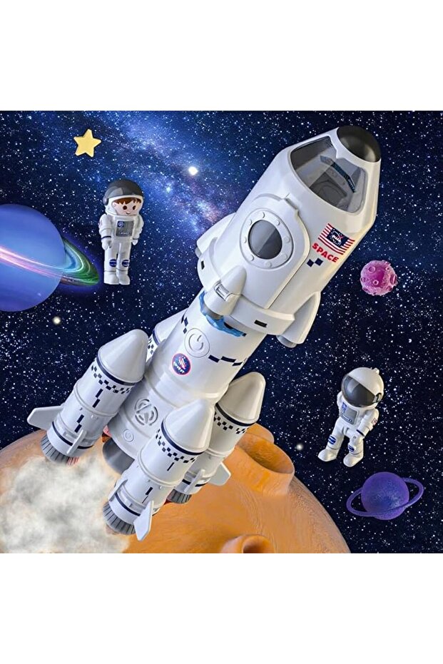 ألعاب صواريخ فضائية، مجموعة إطلاق STEM مع ضوء وصوت ودخان، نموذج تعليمي للطيران الفضائي للأطفال المحترفين