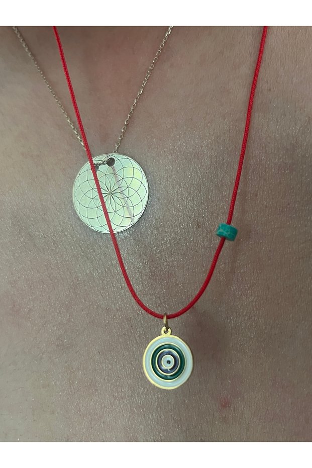 Red String Turquoise Evil Eye Pendant Necklace