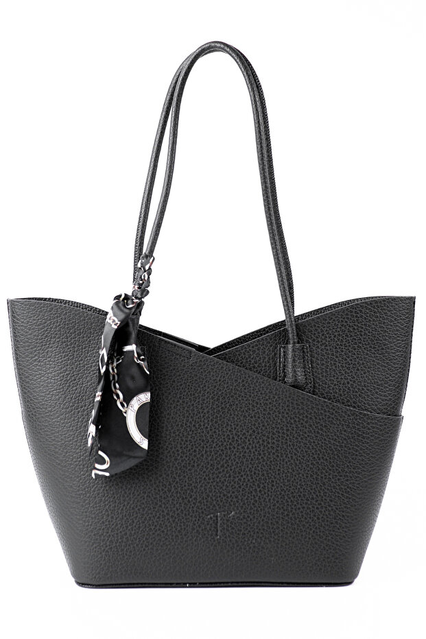 Black Double Handle Shoulder Bag - Cnt2003